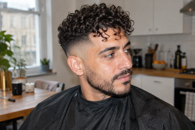 卵型の男性に似合うカールヘアの髪型