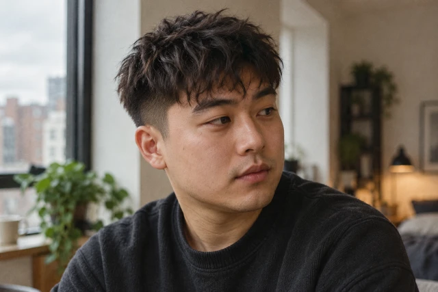 textured crop for a round face (men): Does it suit you?